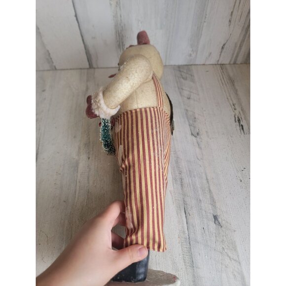 Bethany Lowe plush snowman wreath stripped pants xmas figure - Picture 8 of 9